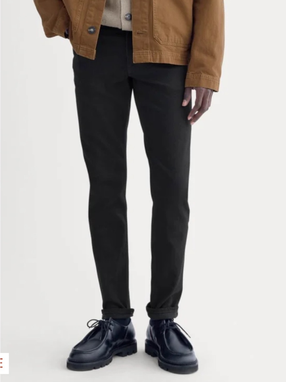 Everlane men’s selvedge slim fit stretch Black denim Jeans 139393 size  33/32
